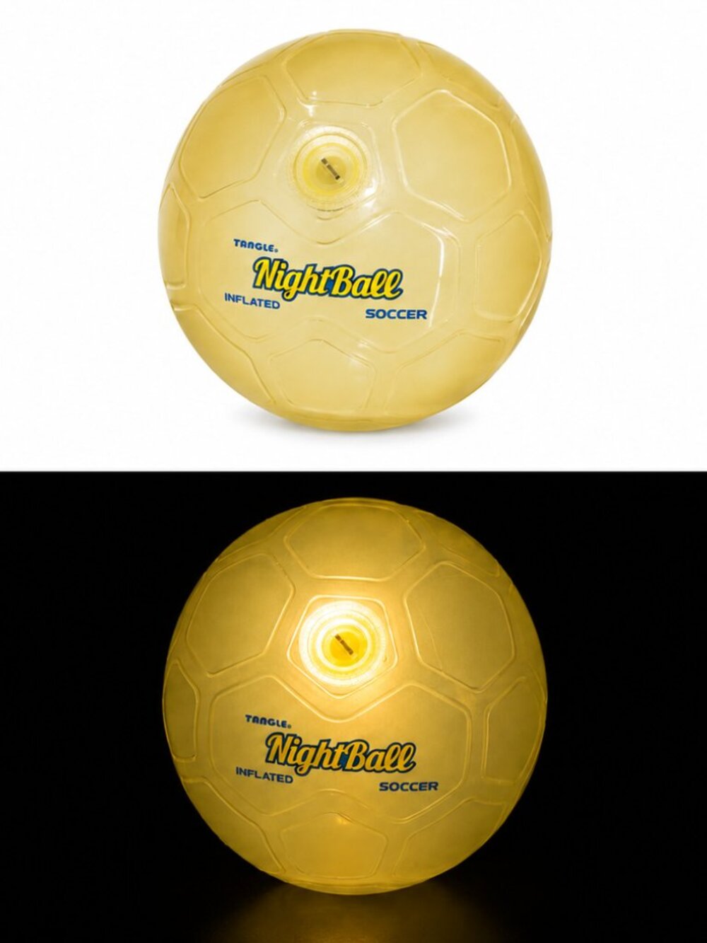 Tangle NightBall Inflatable Light Up LED Soccer Ball Size 5 Pearl White